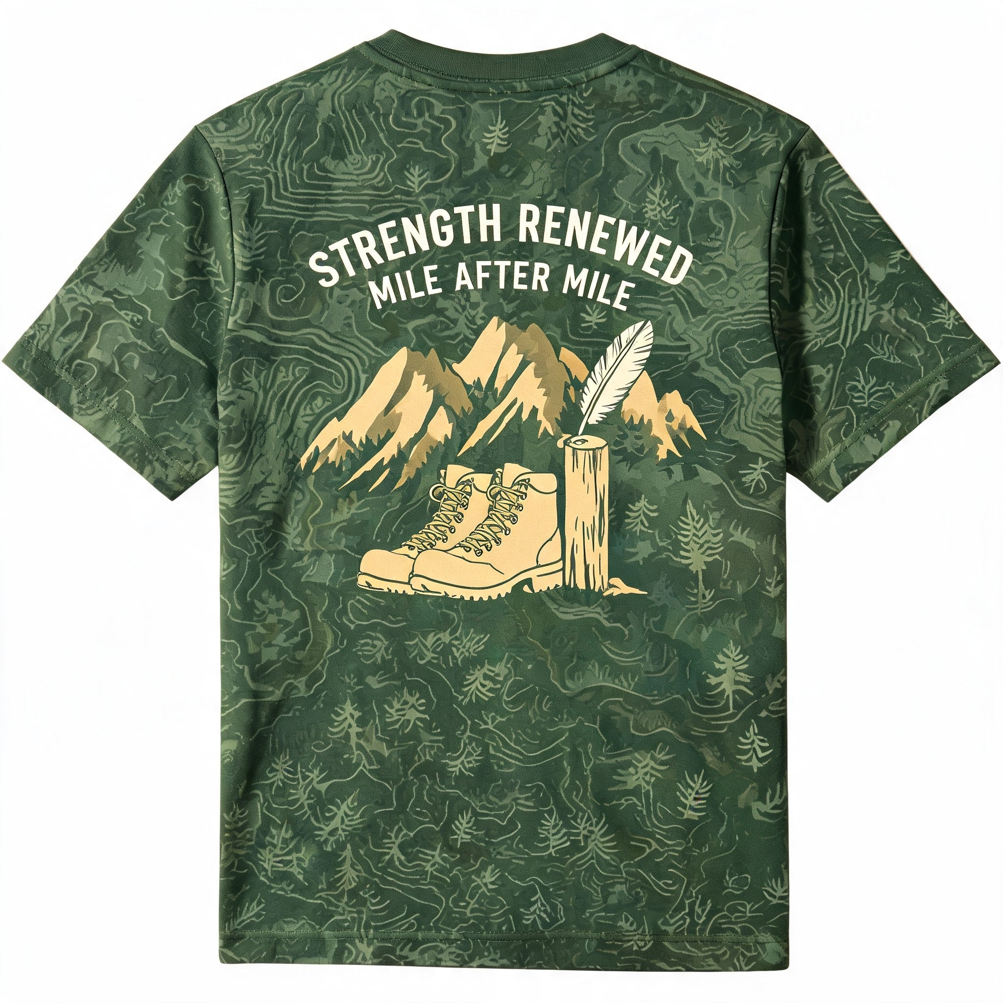 Christian Shirt Men Big And Tall Strength Renewed Hiking AOP T-shirt