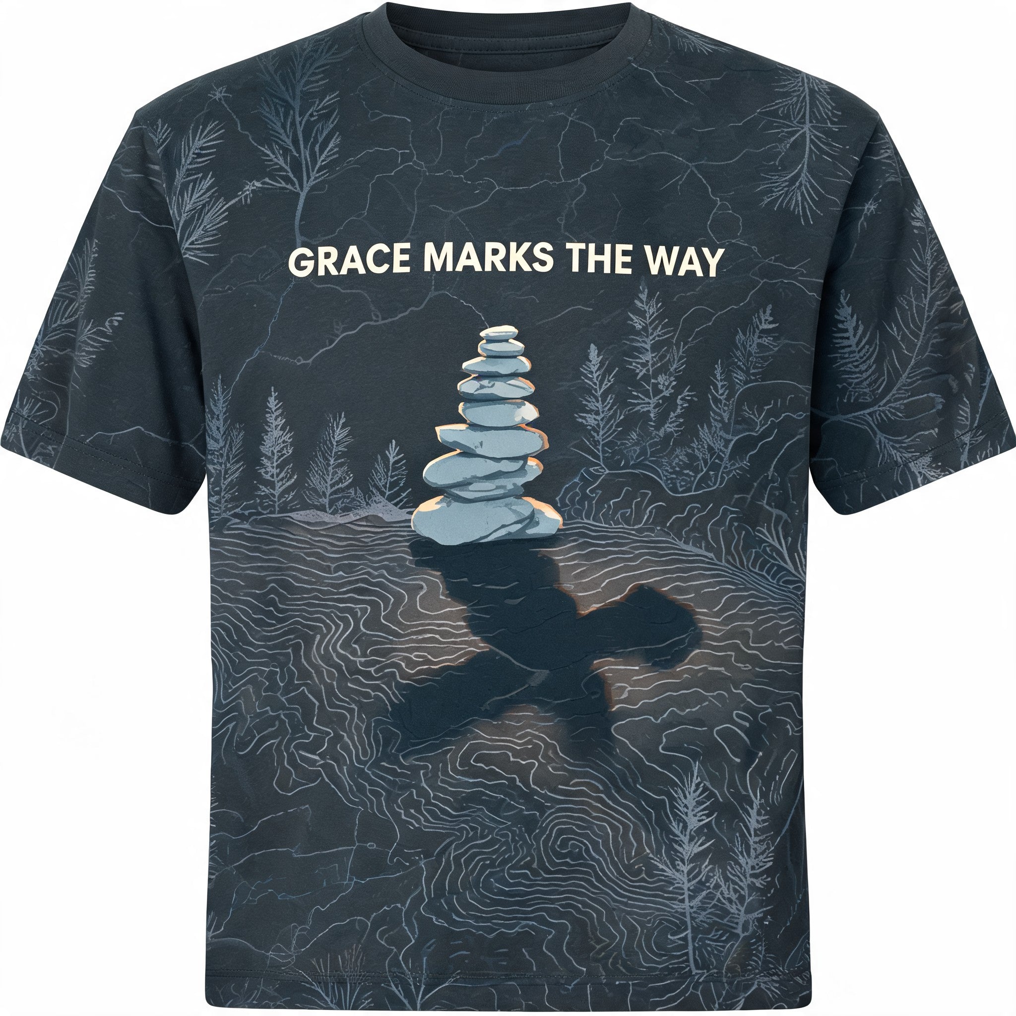 Christian Shirt Cross Grace Marks The Way Hiking AOP T-shirt