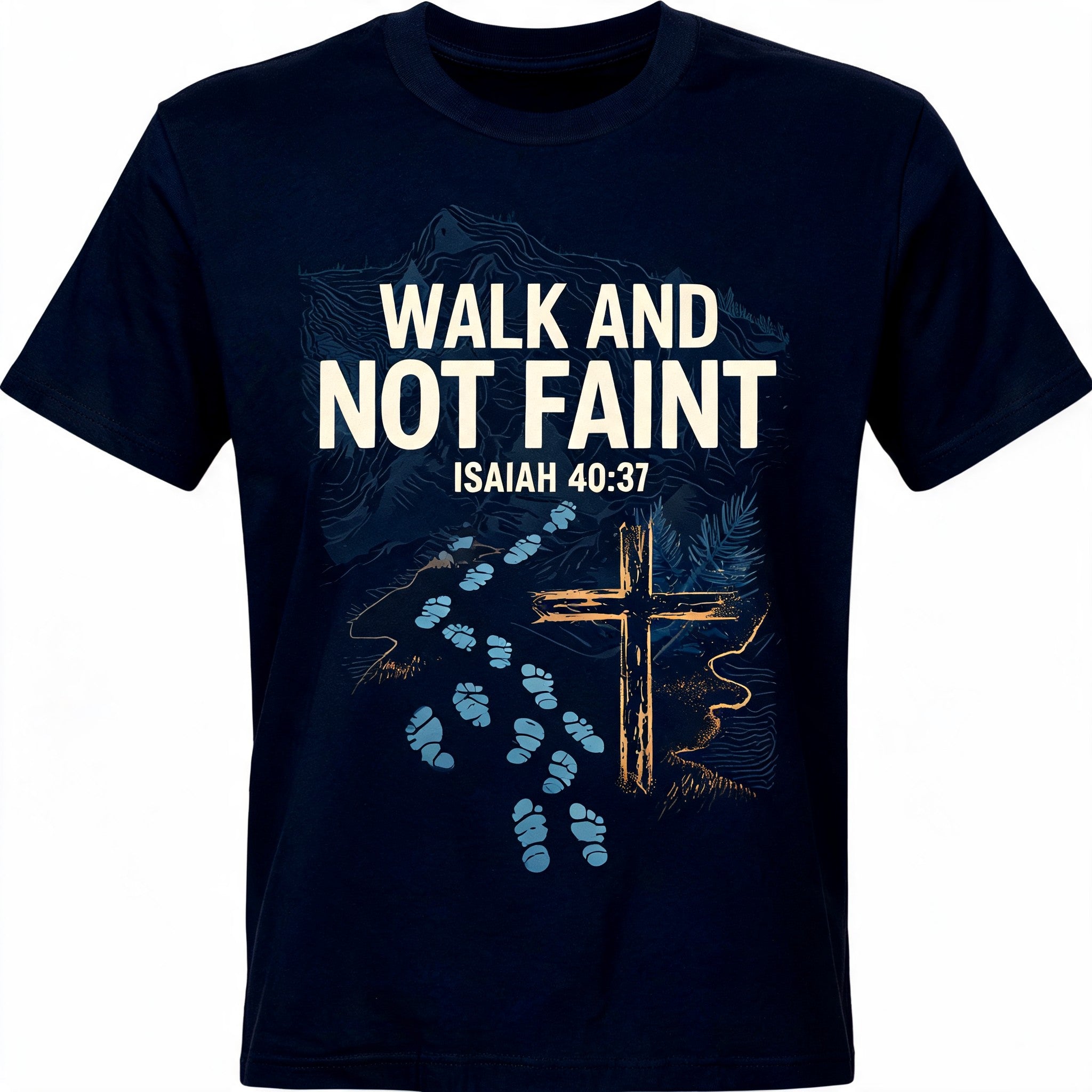 Christian Shirt Minimalist Walk And Not Faint Hiking AOP T-shirt