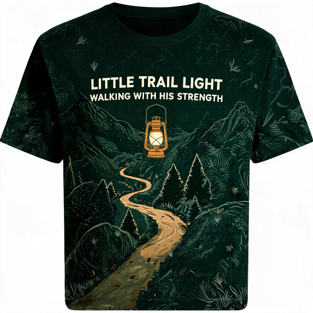 Christian Shirt For Kids Little Trail Light Hiking AOP T-shirt