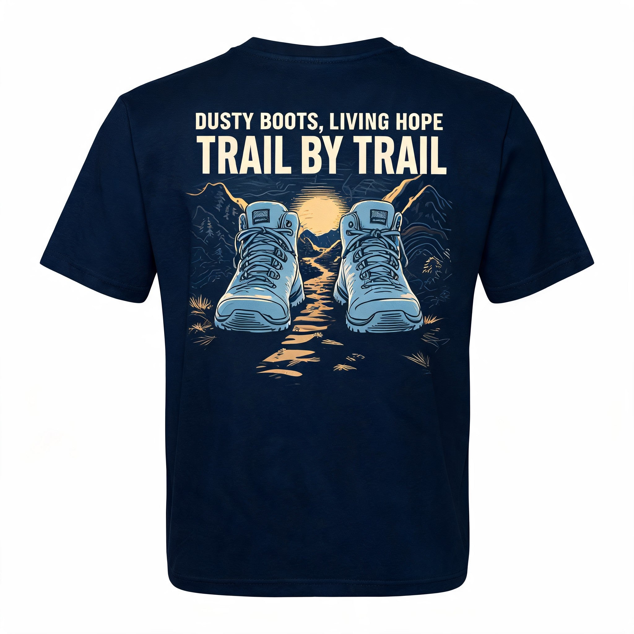 Christian Hiking Shirt Dusty Boots Living Hope AOP T-shirt