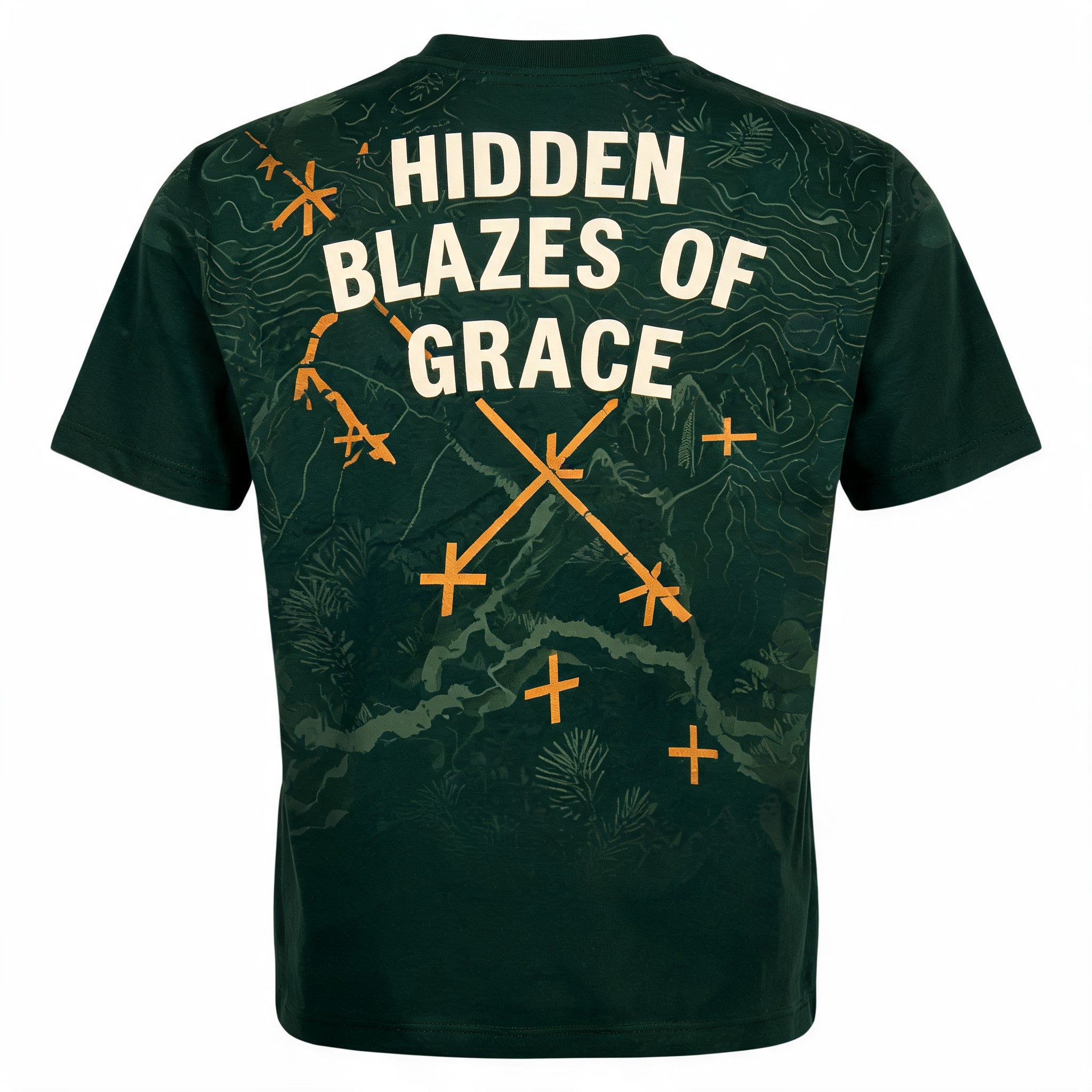 Christian Shirt Camo Hidden Blazes Of Grace Hiking AOP T-shirt