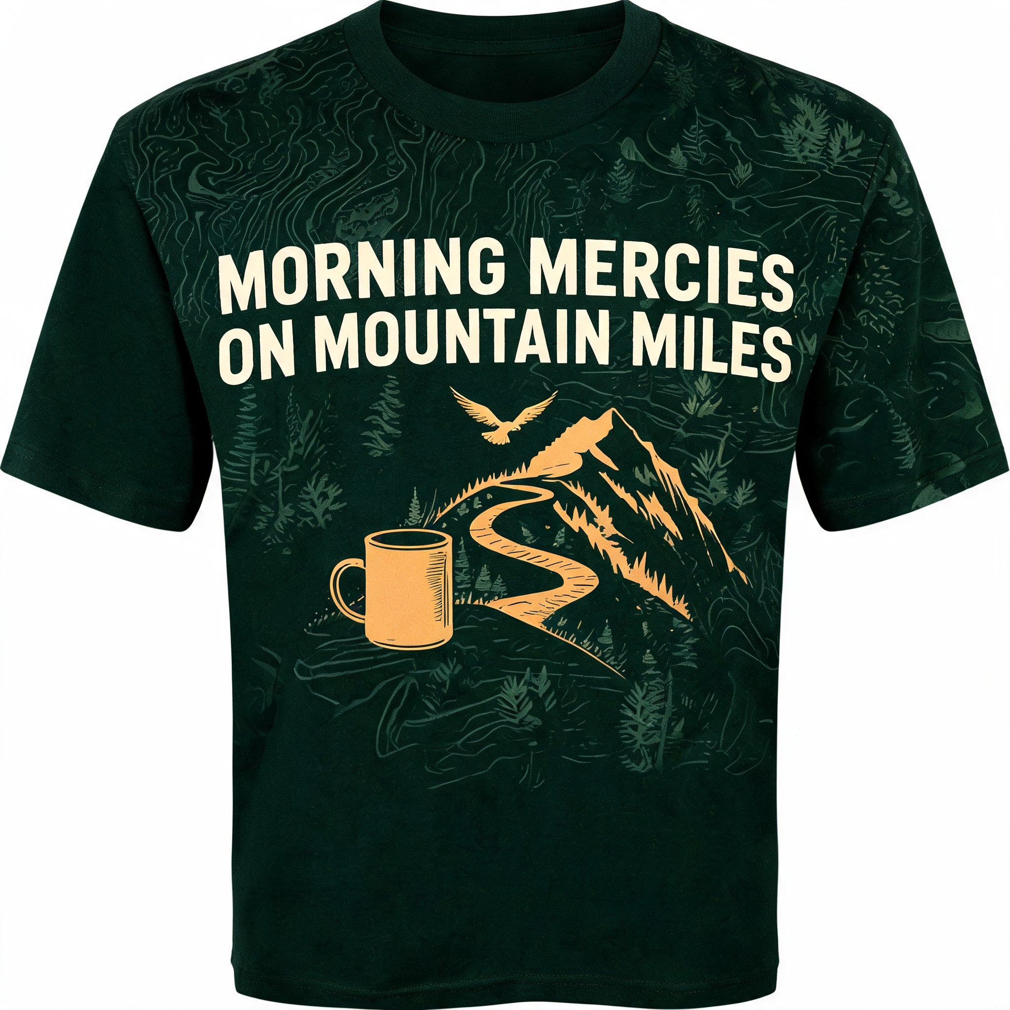 Christian Shirt Cute Morning Mercies On Mountain Miles Hiking AOP T-shirt