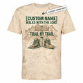 Personalized Christian Hiking Shirt Walks With The Lord AOP T-shirt