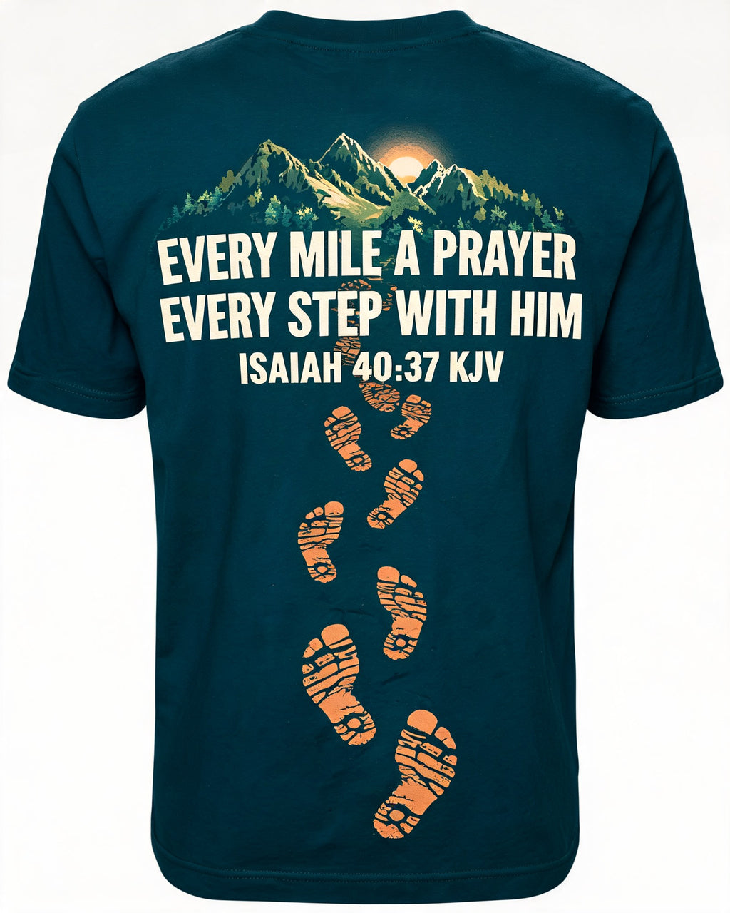 Christian Shirt Brown Every Mile A Prayer Hiking AOP Tee