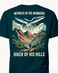 Christian Shirts For Men Witness Of His Wonders Hiking AOP Tee