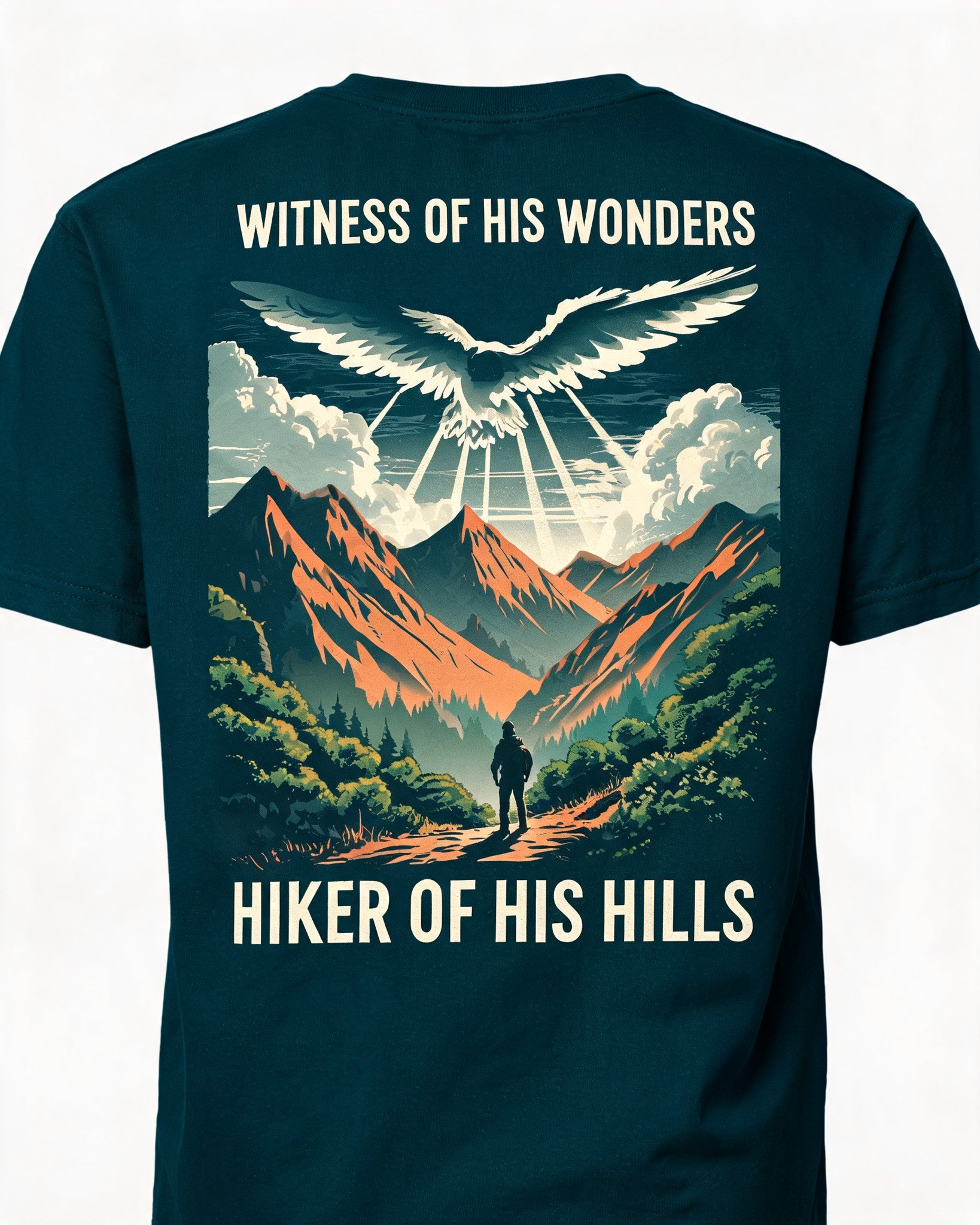 Christian Shirts For Men Witness Of His Wonders Hiking AOP Tee