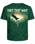 Christian Shirt Green - They That Wait Trail Eagle Isaiah 40:31 Short-sleeve AOP T-shirt