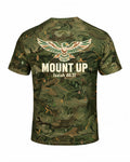 Christian Shirt Camo - Mount Up Trail Camo Isaiah 40:31 Short-sleeve AOP T-shirt