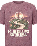 Christian Shirt For Girls - Faith Blooms On The Trail Isaiah 40:31 Short-sleeve AOP T-shirt