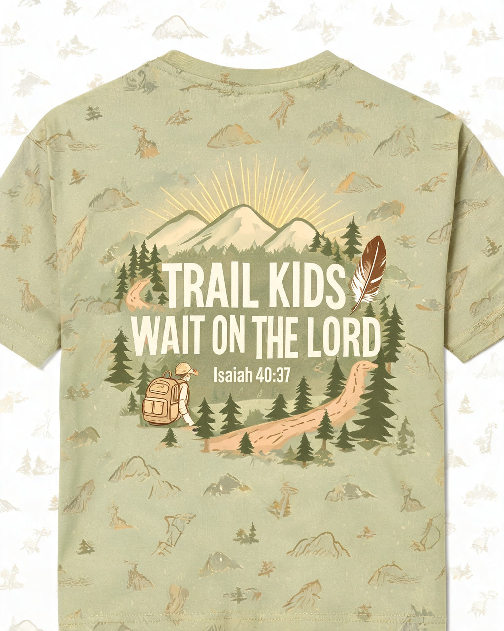 Christian Shirt Kids - Trail Kids Wait On The Lord Isaiah 40:31 Short-sleeve AOP T-shirt