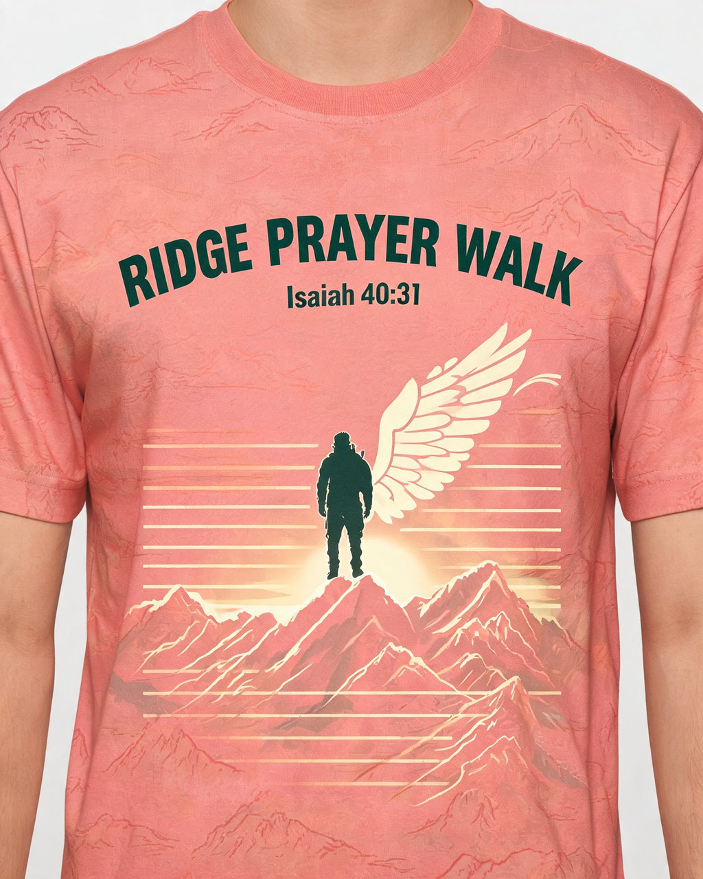 Christian Hiking Shirts For Women - Ridge Prayer Walk Isaiah 40:31 Short-sleeve AOP T-shirt