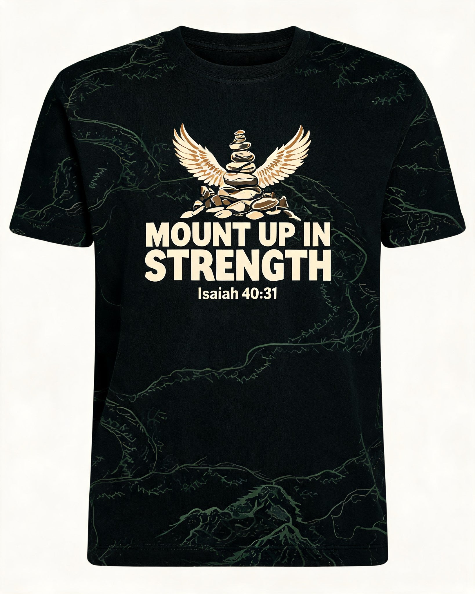 Christian Shirt Men Big And Tall - Big And Tall Mount Up Isaiah 40:31 Short-sleeve AOP T-shirt