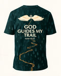 Christian Hiking Shirt - God Guides My Trail Isaiah 40:31 Back Hero Trail Map Short-sleeve AOP T-shirt