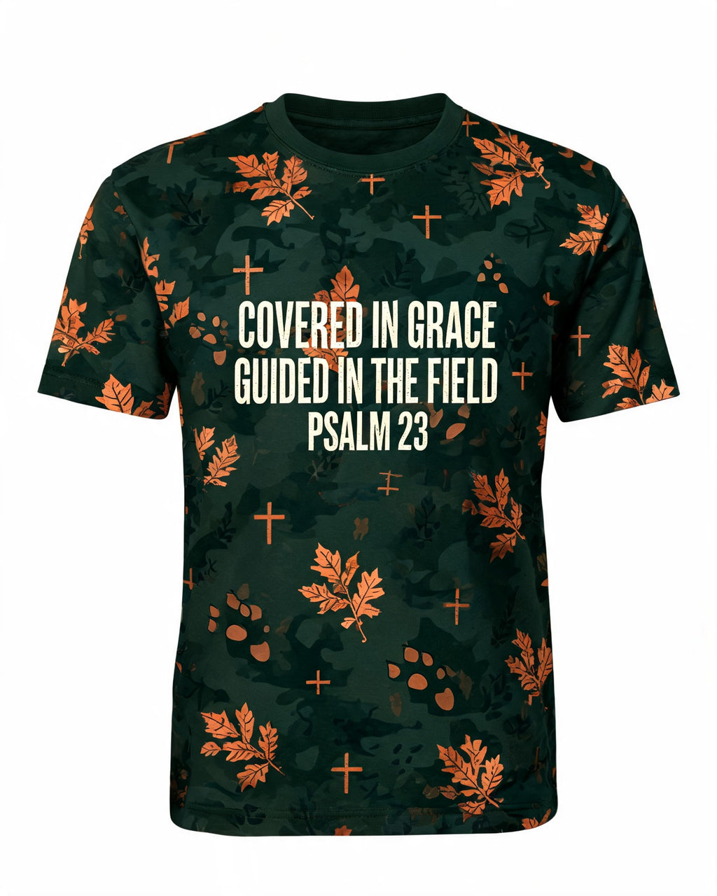 Christian Shirt Camo Covered In Grace Hunting AOP T-shirt