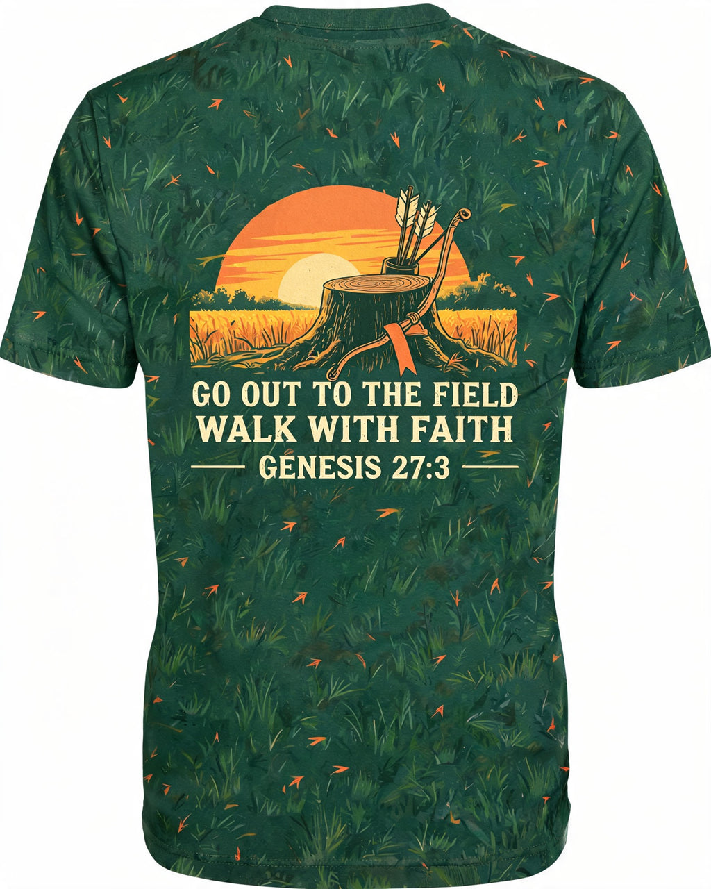 Christian Hunting Shirts For Men Go Out To The Field Walk With Faith AOP T-shirt