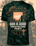 Mens Christian Shirts God Is Good Even In The Stand Hunting AOP T-shirt