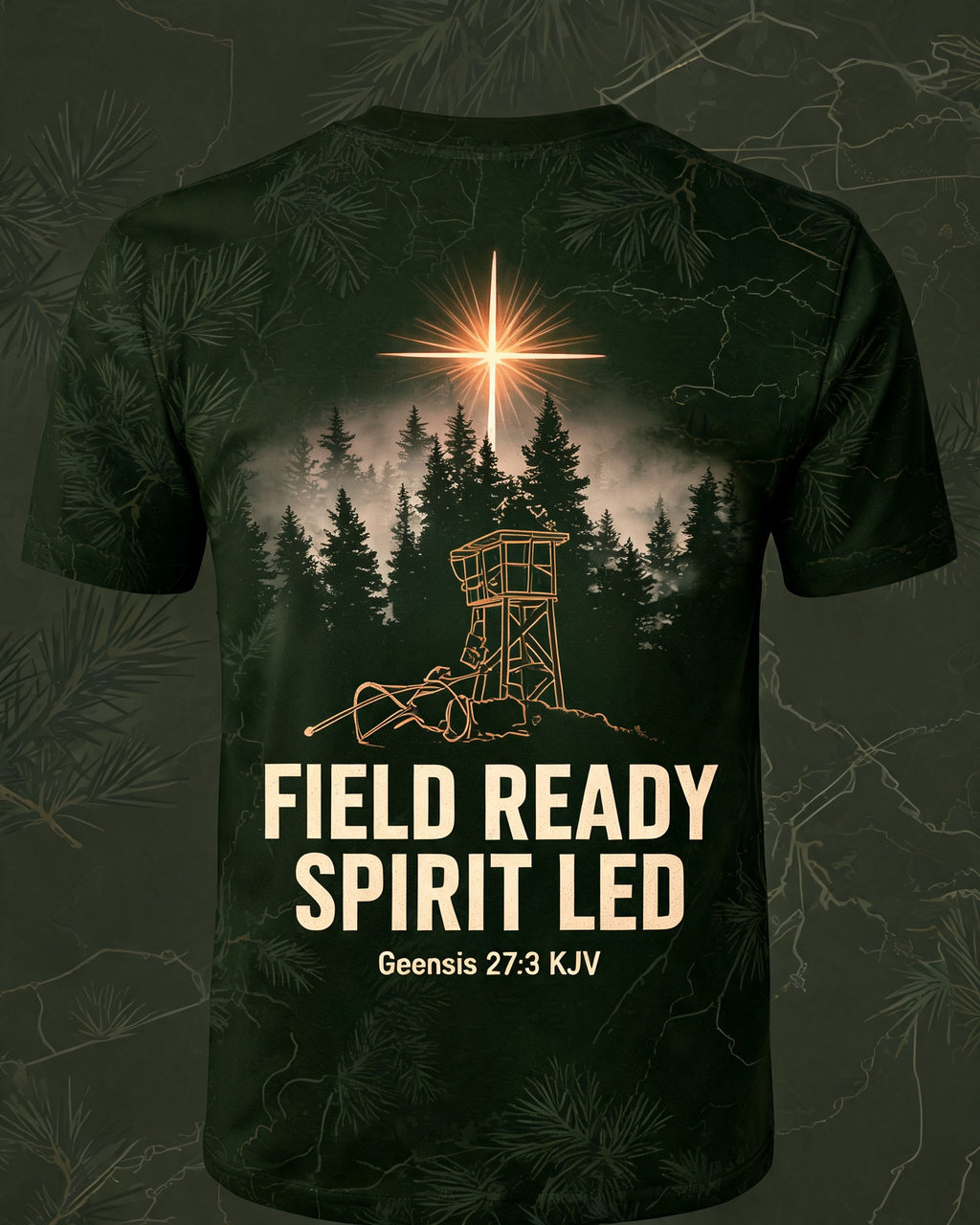 Christian Hunting Shirt Field Ready Spirit Led AOP Tee