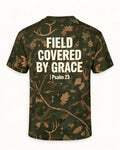 Christian Shirt Camo Field Covered By Grace AOP Tee