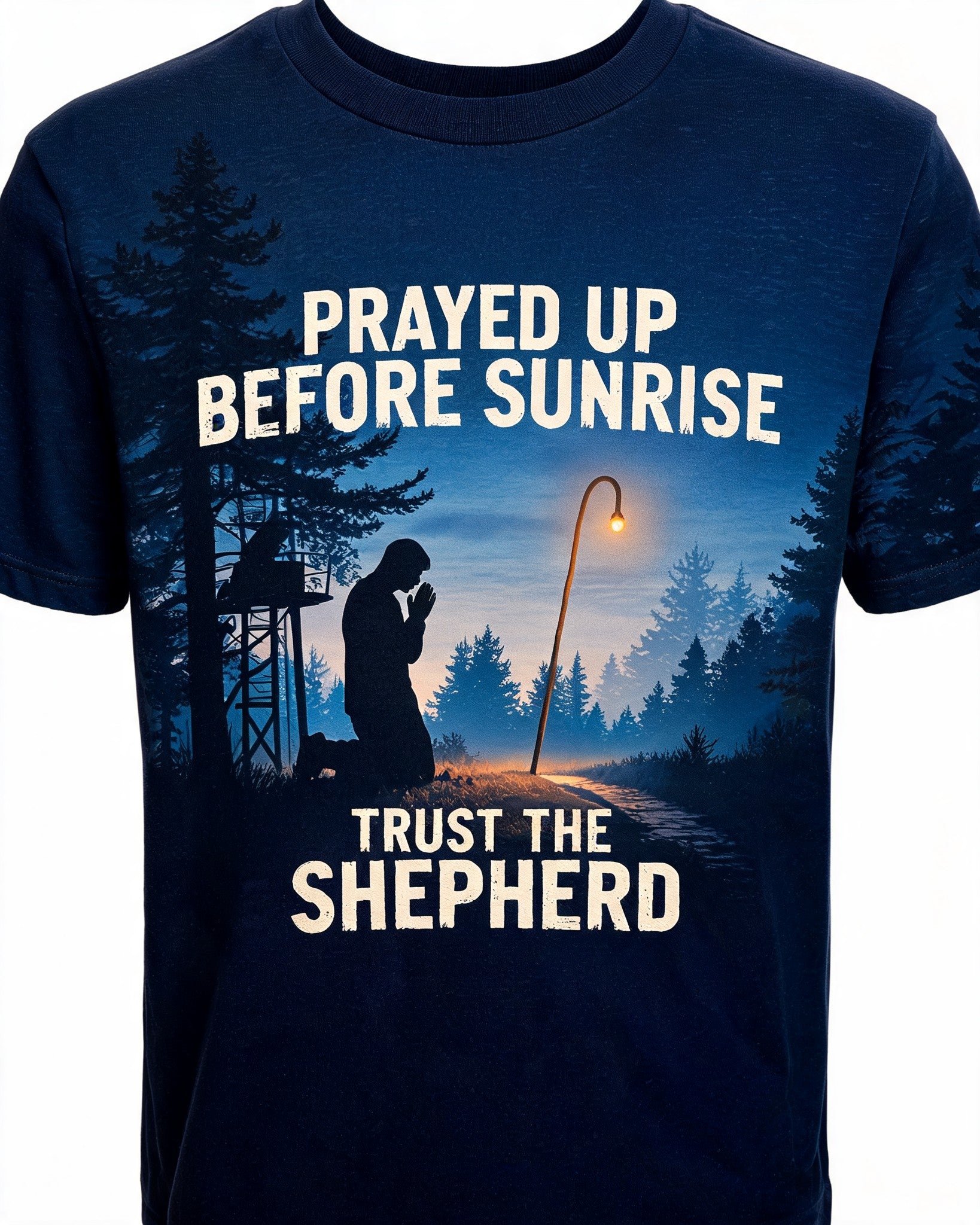Christian Hunting Shirt Prayed Up Before Sunrise AOP Tee