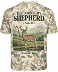 Christian Shirt Camo - The Lord Is My Shepherd Camo Hunter Short Sleeve AOP T-shirt