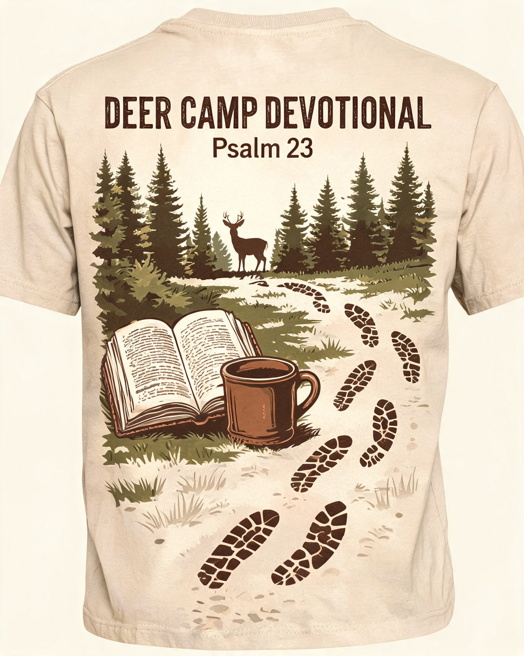 Christian Hunting Shirts For Men - Deer Camp Devotional Short Sleeve AOP T-shirt