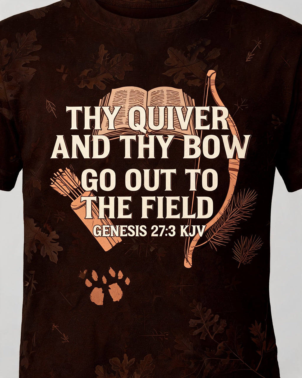 Christian Hunting Shirt Genesis 27:3 Field And Bow AOP Tee