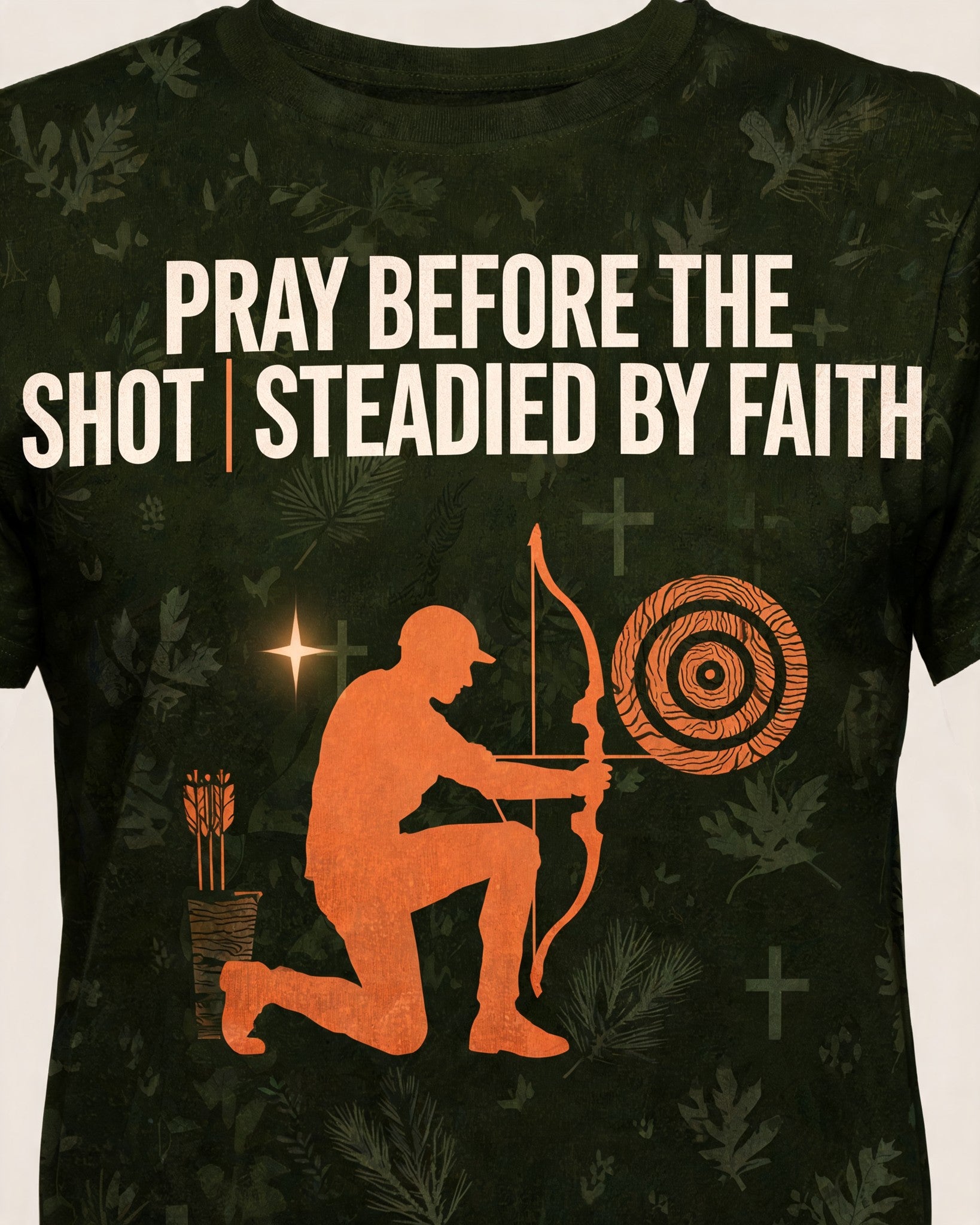 Christian Bowhunting Shirt Pray Before The Shot AOP Tee