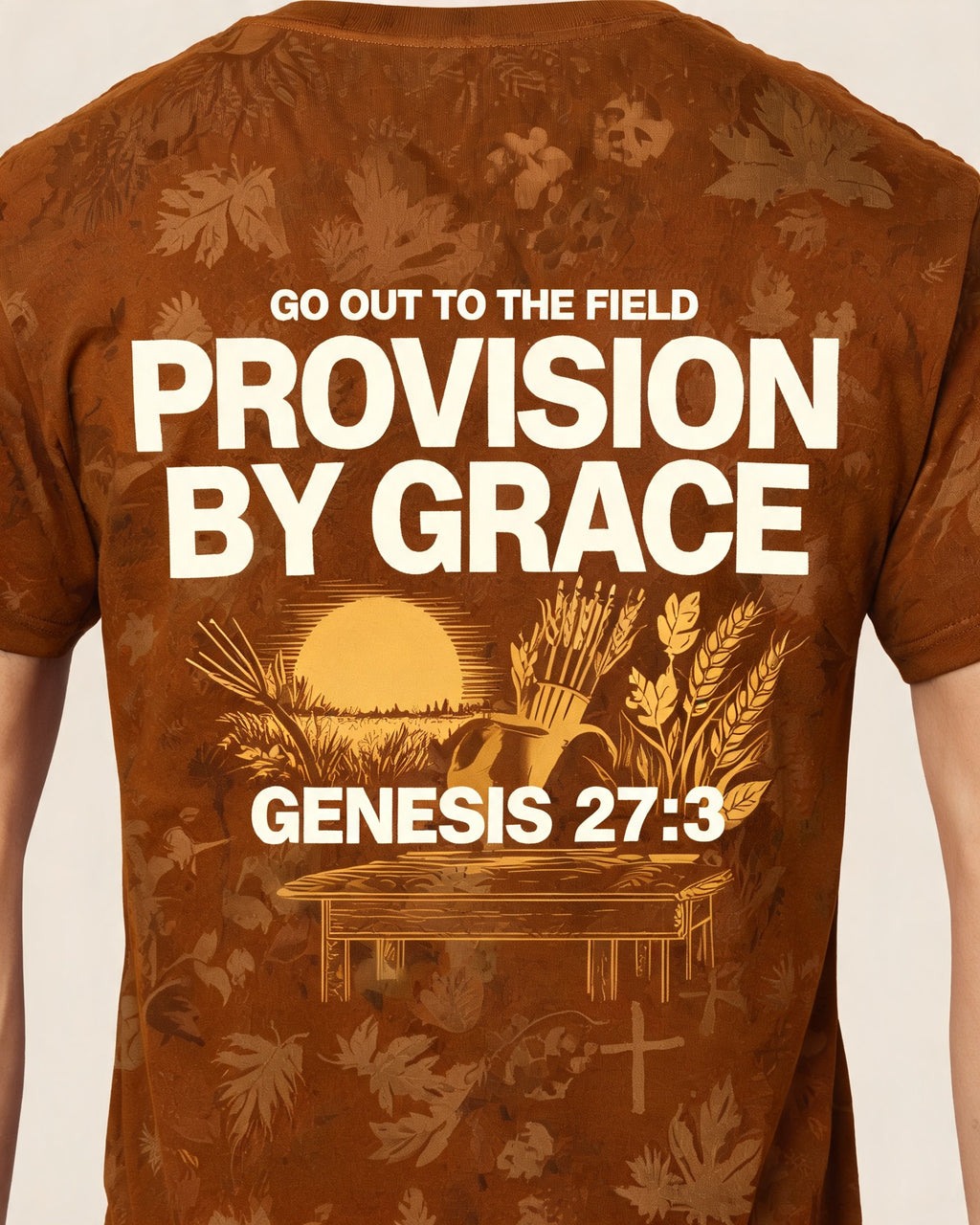 Christian Hunting Shirt Genesis 27 Provision By Grace AOP Tee