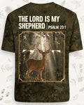 Christian Hunting Shirts For Men The Lord Is My Shepherd AOP Tee