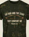 Christian Hunting Shirt Rod And Staff Archery Psalm 23 AOP Tee