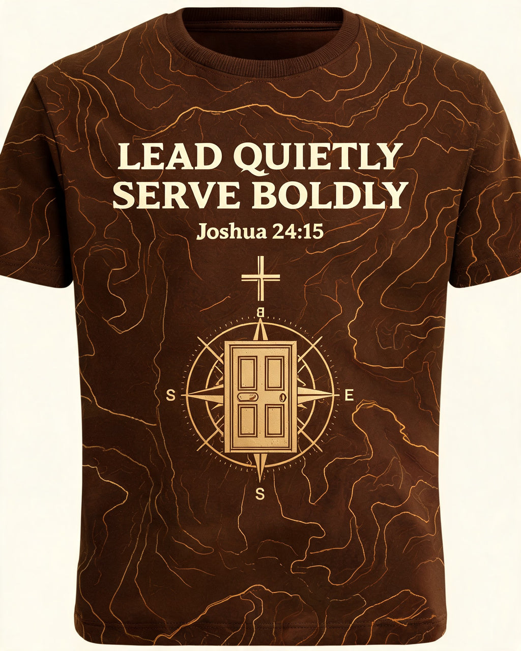 Minimal Men’s Christian Shirt Lead Quietly Serve Boldly AOP Tee