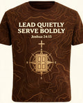 Minimal Men’s Christian Shirt Lead Quietly Serve Boldly AOP Tee