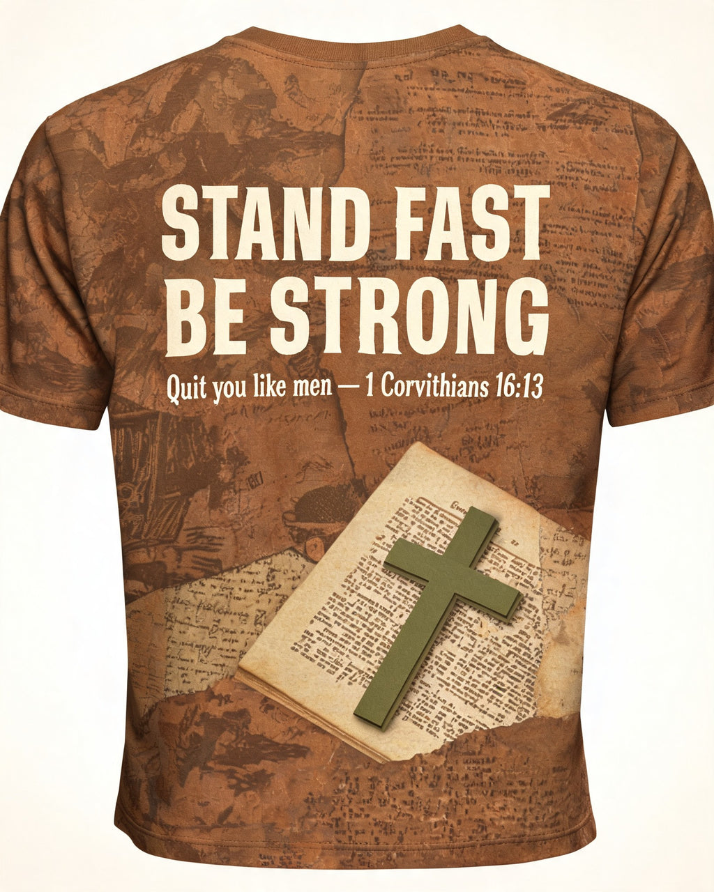 Stand Fast Be Strong KJV Christian Shirt Men’s AOP Tee