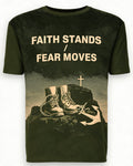 Faith Over Fear Men’s Christian AOP T-shirt Faith Stands Fear Moves