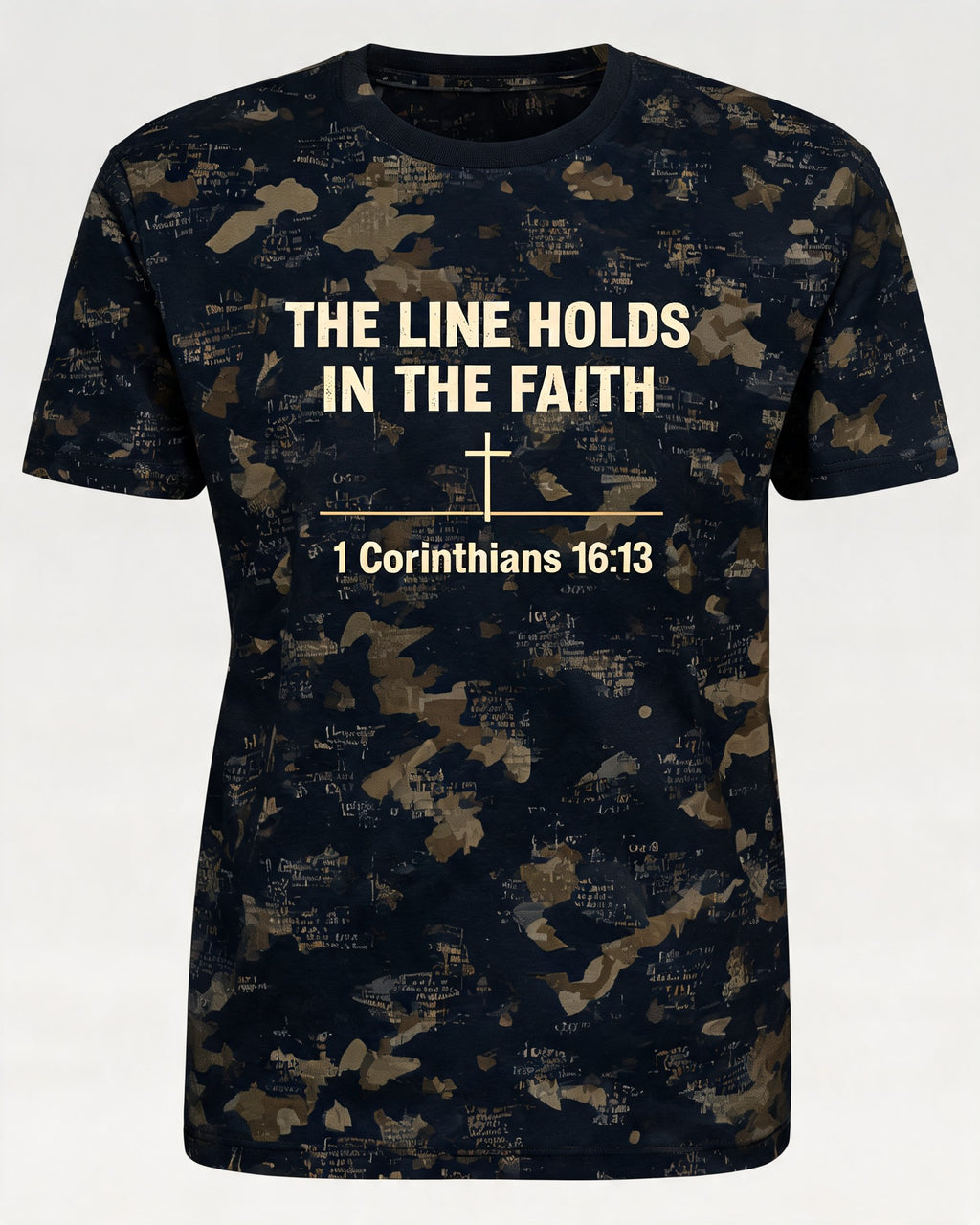 Christian Camo Shirt The Line Holds Men’s AOP Tee