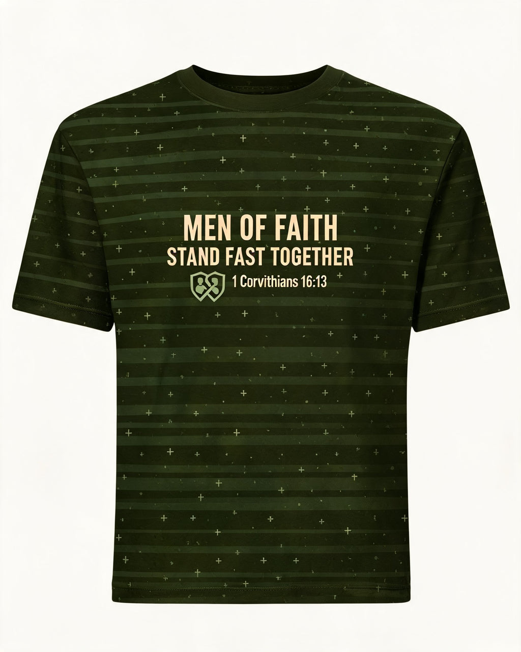 Christian Men Group Shirt Men Of Faith Stand Fast AOP Tee