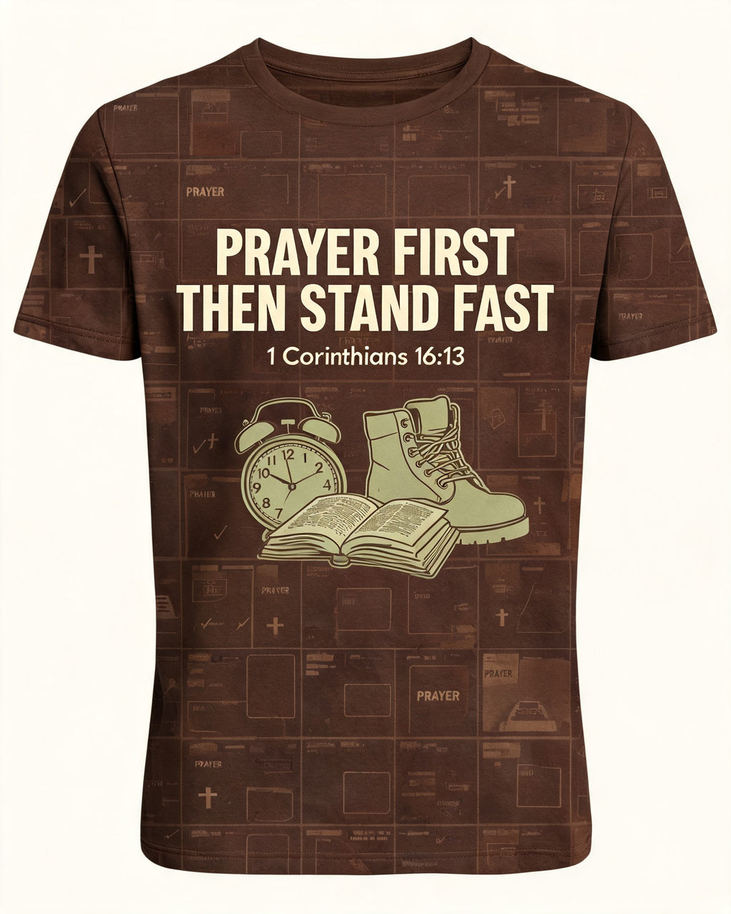 Men’s Christian Shirt First Shift Prayer AOP Tee