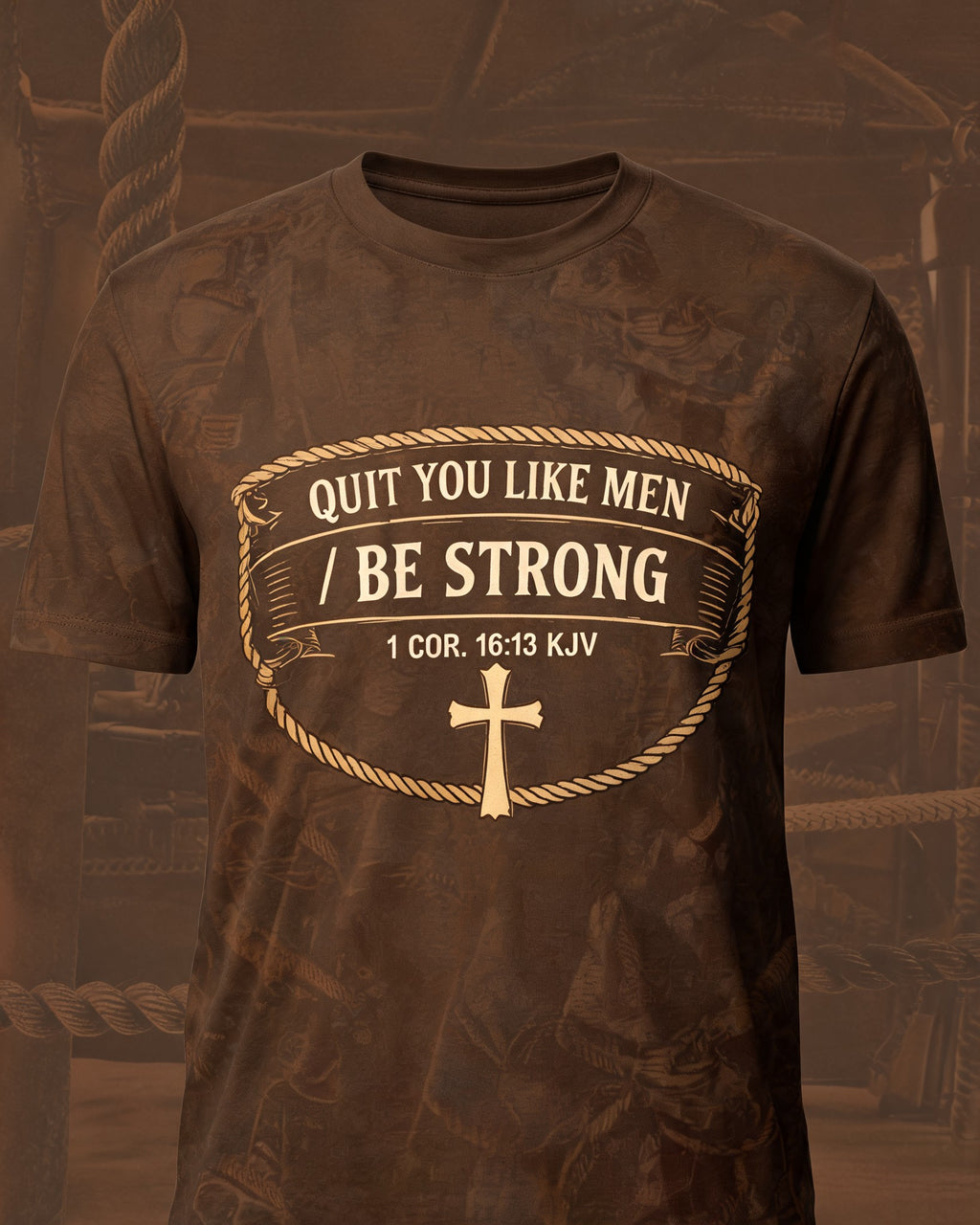 Christian Shirt Brown Quit You Like Men Short-sleeve AOP T-shirt