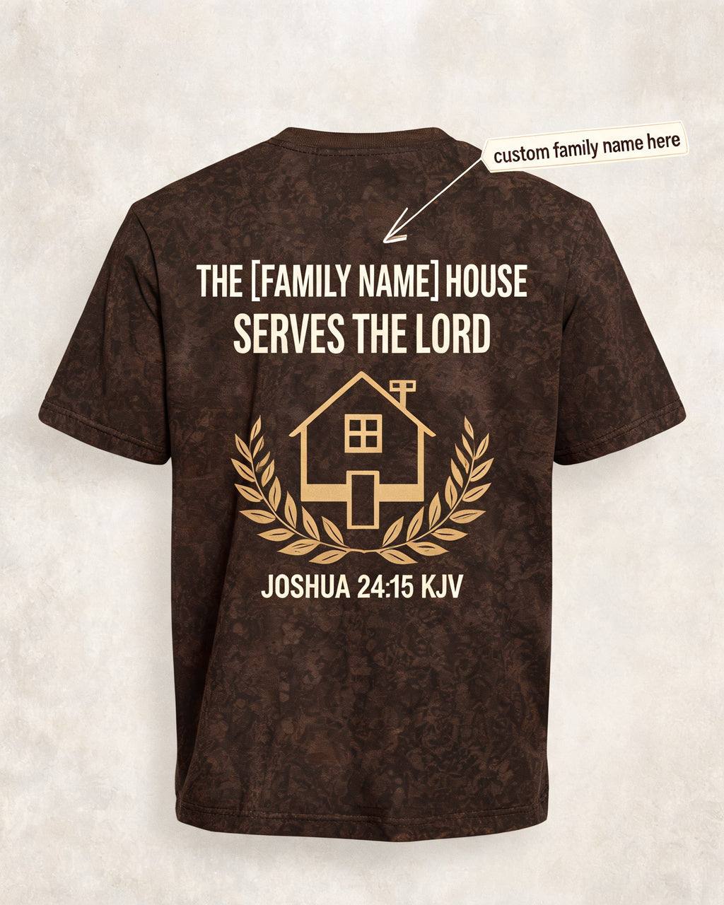 Christian Shirt Green Custom House Serves The Lord Short-sleeve AOP T-shirt