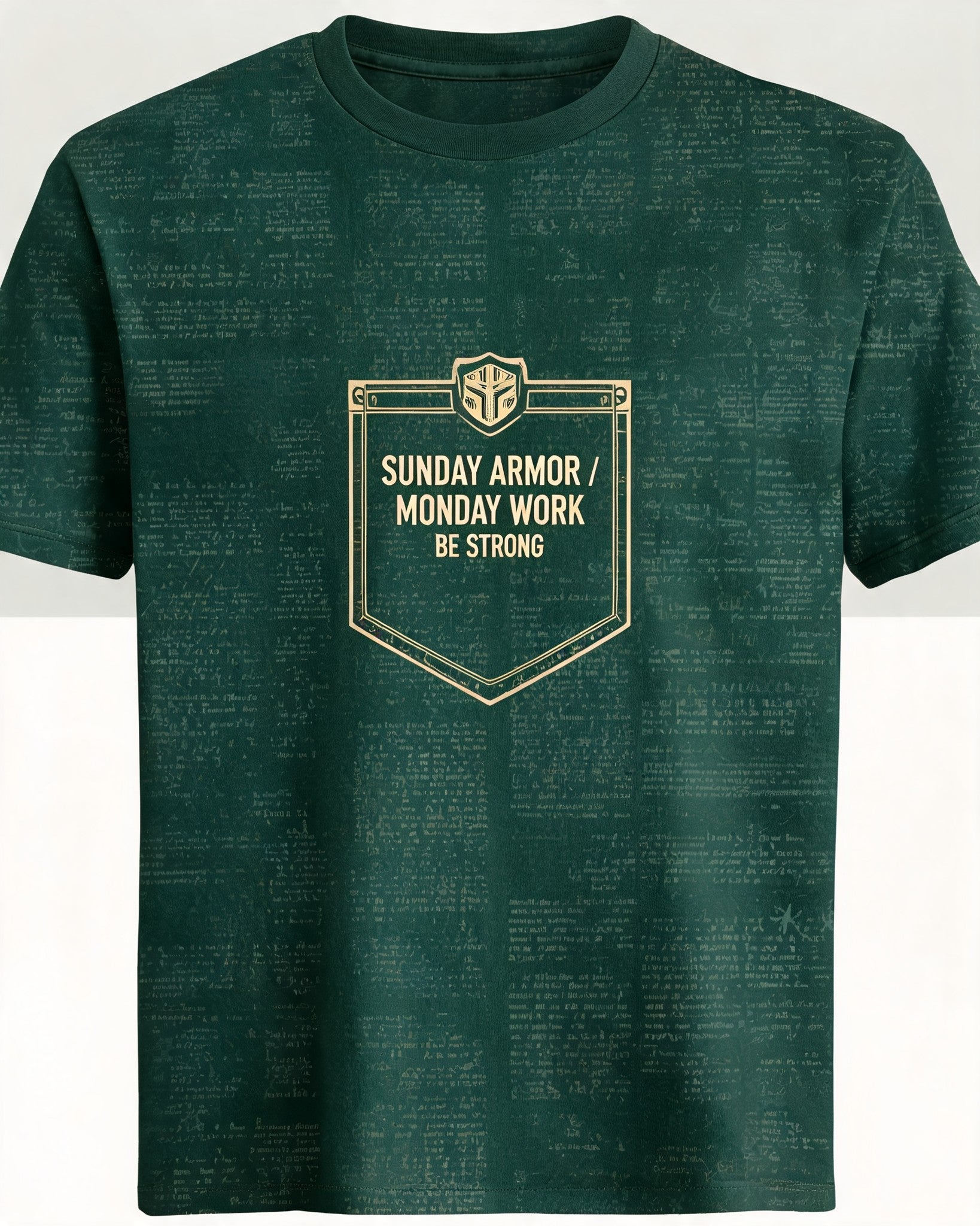 Mens Christian Work Shirt Sunday Armor Monday Work Short-sleeve AOP T-shirt