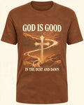God Is Good Christian Shirt Brown Earth Short-sleeve AOP T-shirt