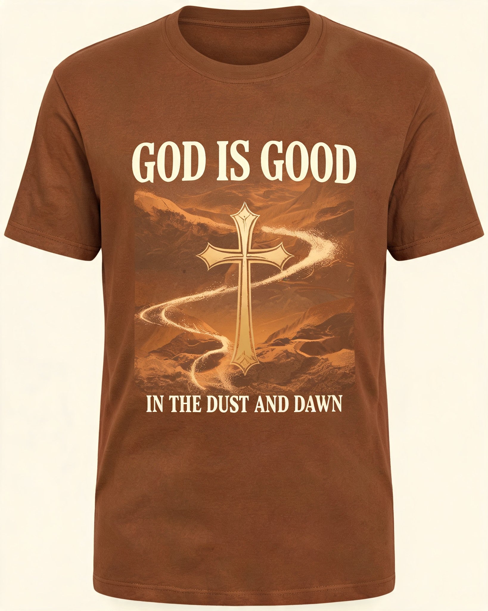 God Is Good Christian Shirt Brown Earth Short-sleeve AOP T-shirt