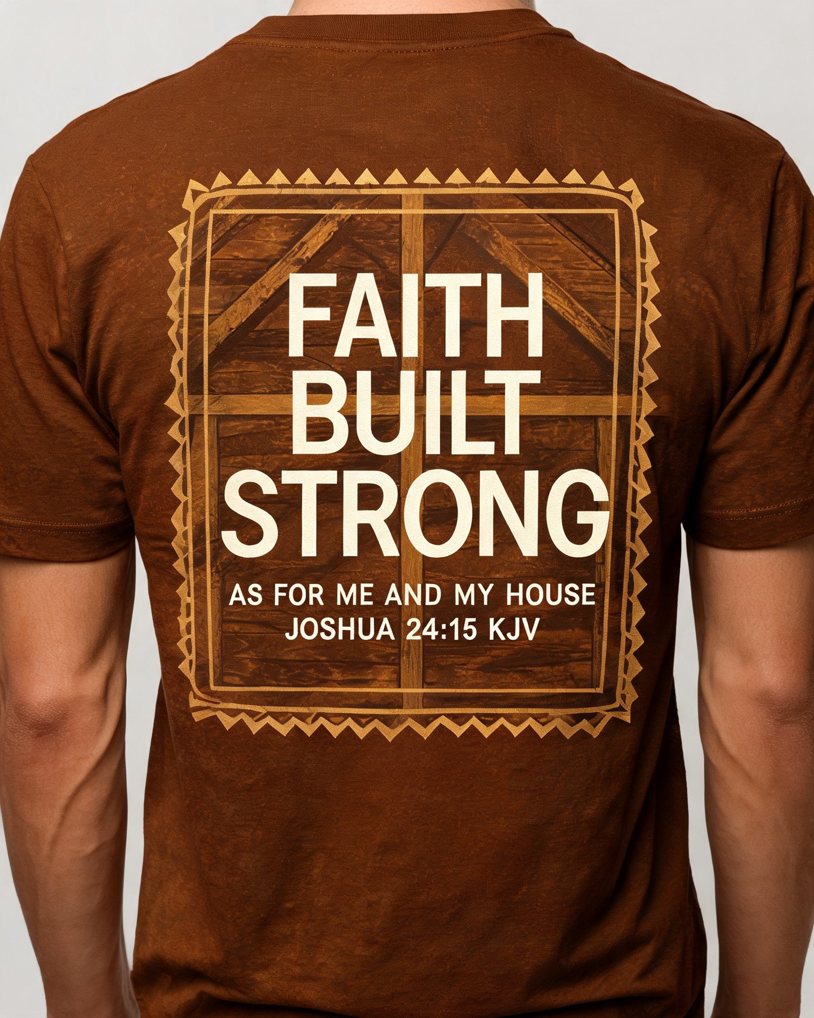 As For Me And My House Christian Shirt Faith Built Like Timber Short-sleeve AOP T-shirt