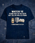 Christian Shirt Men Big And Tall Watchman Stand Fast AOP Tee