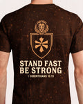 Mens Christian Shirts Big And Tall Big Tall Be Strong Lion AOP Tee