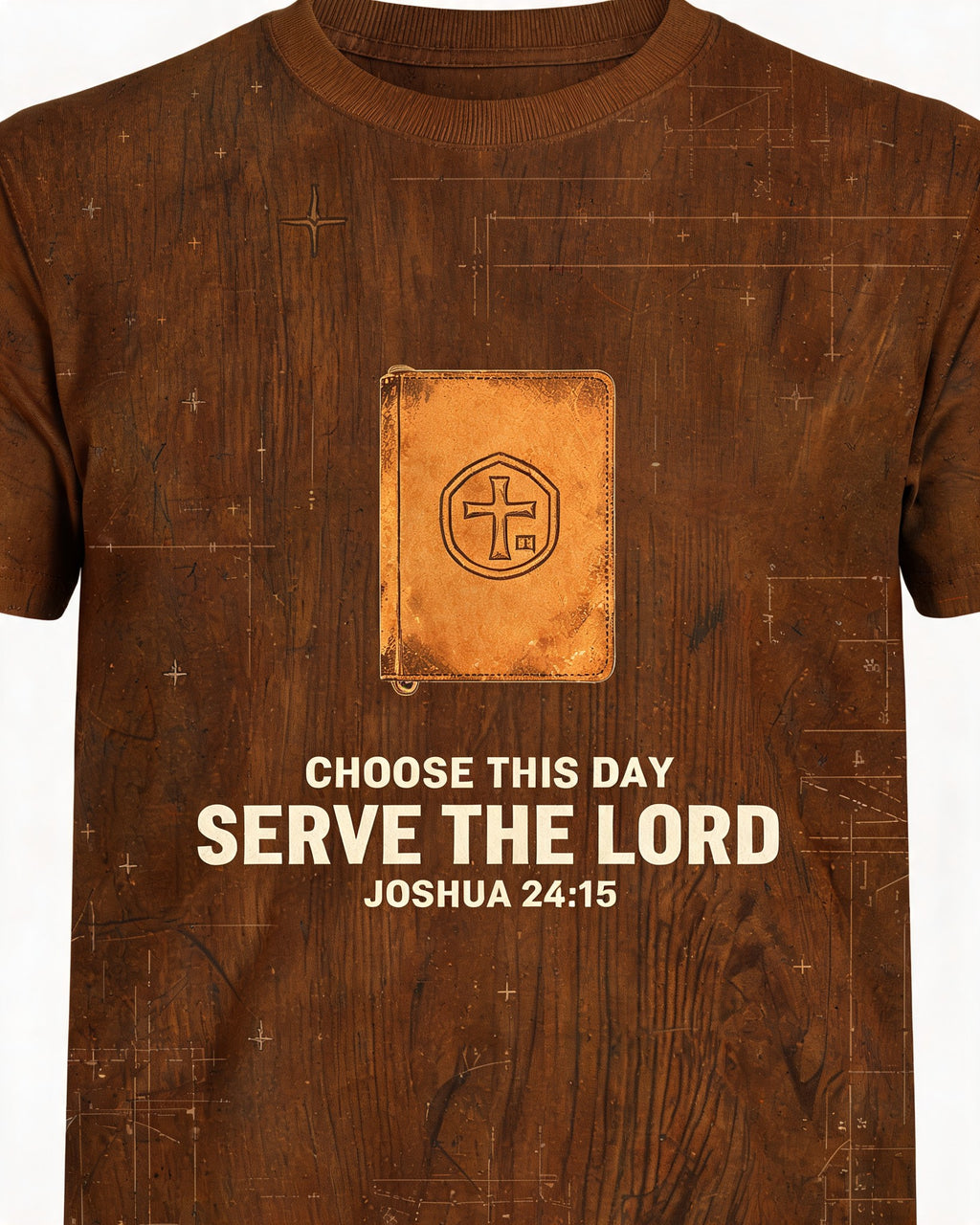 Christian Shirt Brown Choose This Day Field Notes AOP Tee