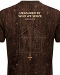 Christian Shirt Minimalist Measured By Who We Serve AOP Tee