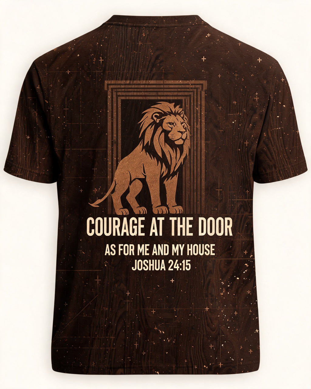 Christian Shirt Lion Courage At The Door Lion AOP Tee