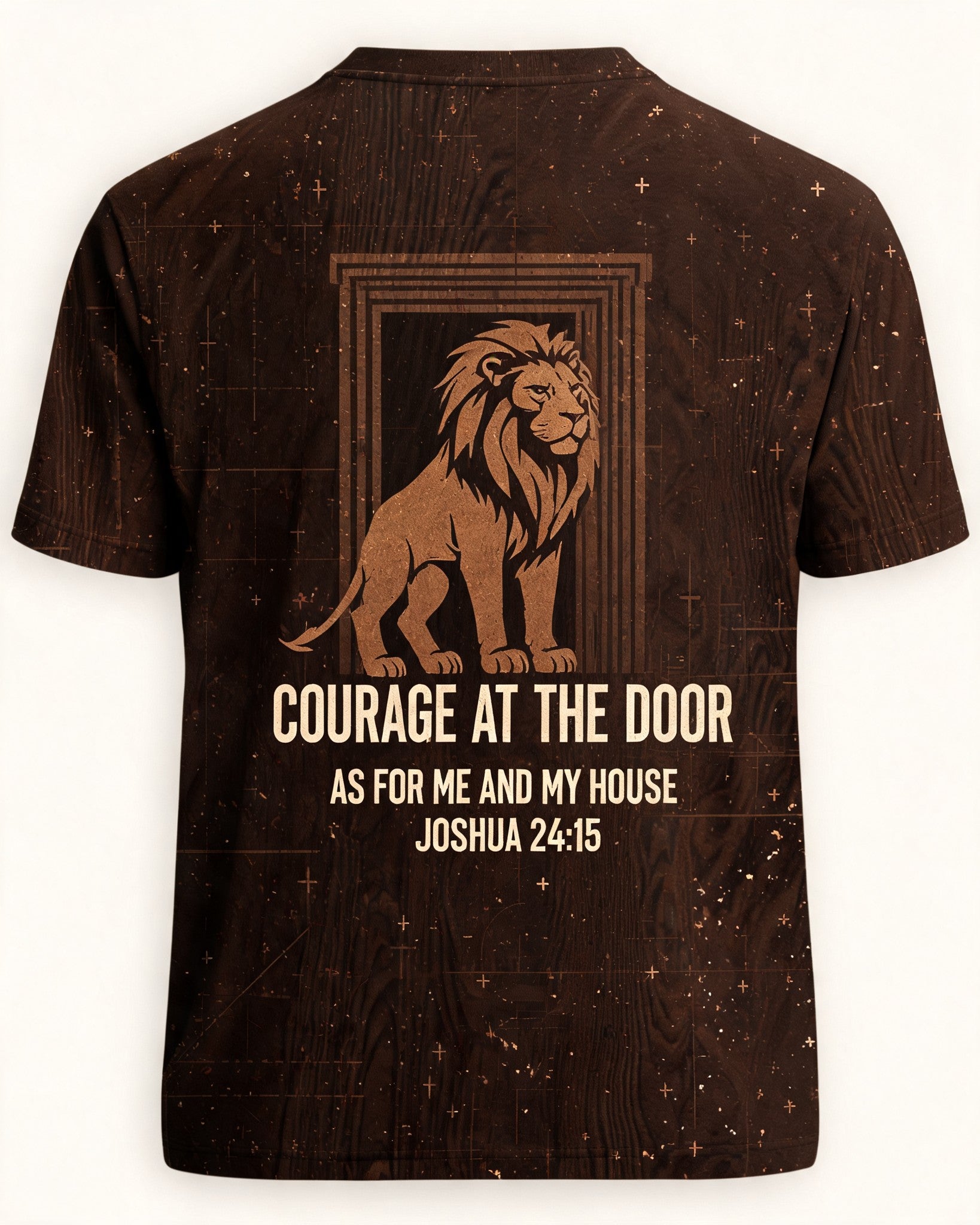 Christian Shirt Lion Courage At The Door Lion AOP Tee